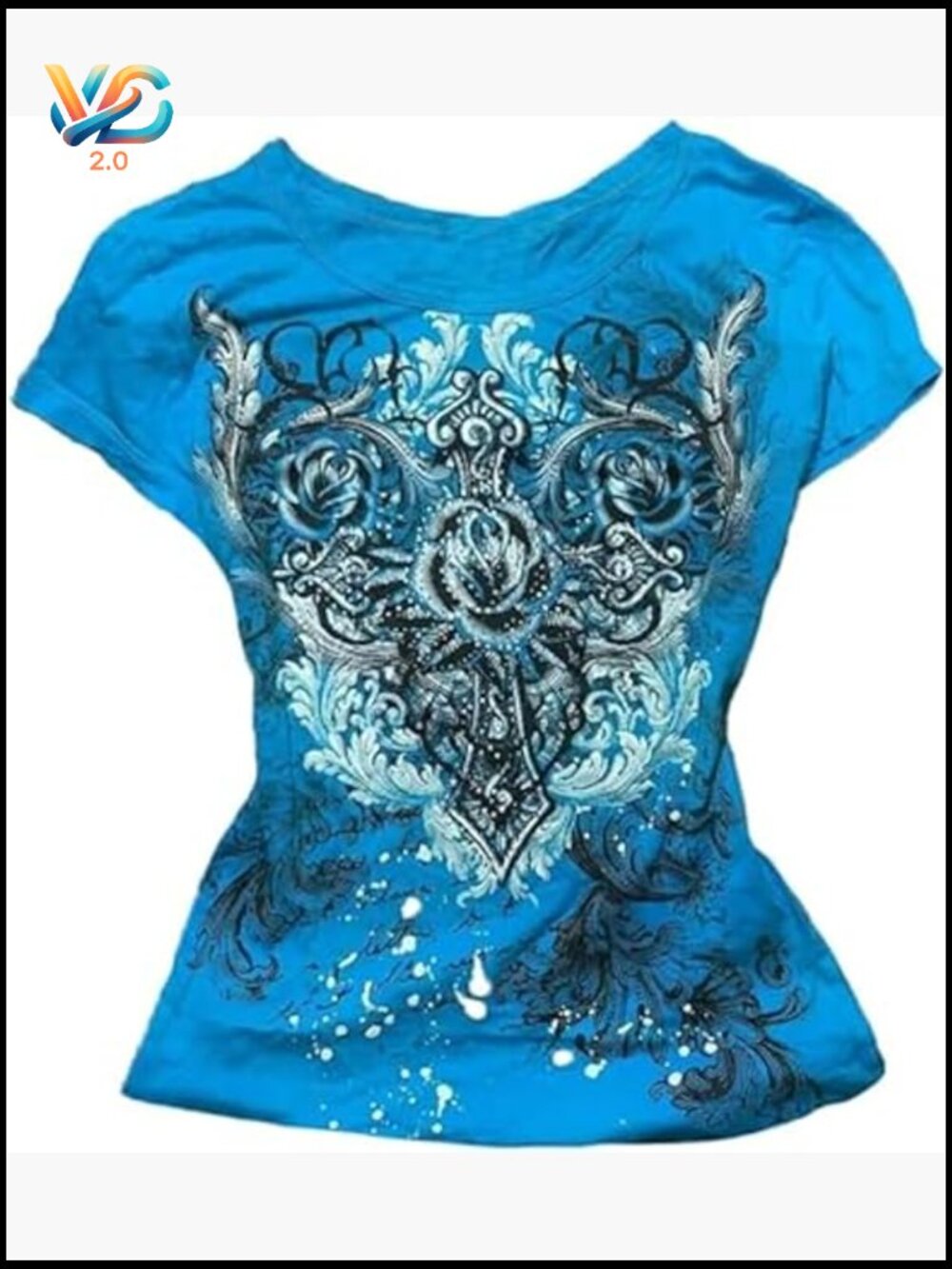 Grunge Graphic Vintage Tee Y2k 2000s Goth Emo Short Sleeve Crop Streetwear